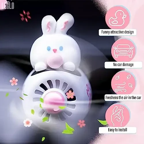 White Rabbit Pilot Car Air Freshener Vent Clip – Airplane Car Freshener | Easy Clip-On, ABS+PP | Rotating Propeller for Eliminating Odors, Long-Lasting Fragrance & Fun Addition to Your Vehicle - 4