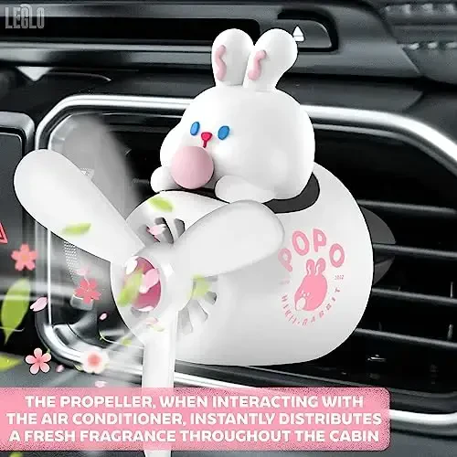 White Rabbit Pilot Car Havo Tozalagichi Vent Clip – Samolyot Avtomobil Havo Tozalagichi | Oson O'rnatiladi, ABS+PP | Hidni Yo'qotish uchun Aylanadigan Pervanel, Uzoq Muddatli Xushbo'ylik va Avtomobilingizga Qiziqarli Qo'shimcha - 6