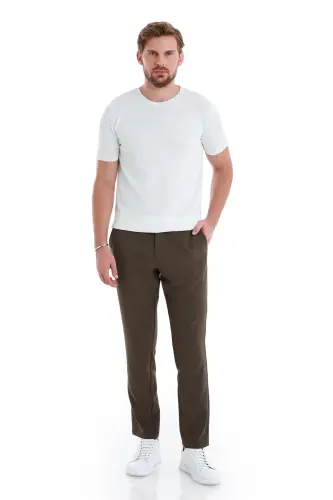 White Regular Fit Plain Crew Neck Rayon Knitted T-Shirt-White - HATEMOĞLU (1)