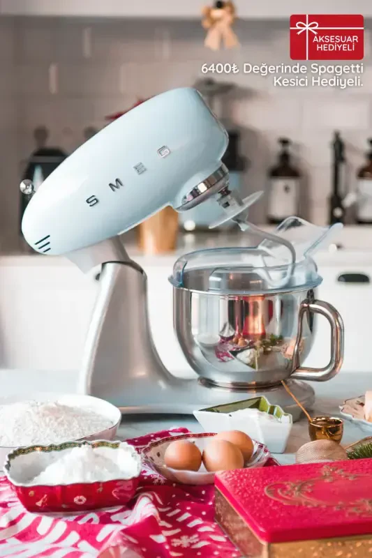 White Retro Pastel Blue Stand Mixer 800W 4.8L - 5