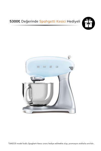 White Retro Pastel Blue Stand Mixer 800W 4.8L - 5