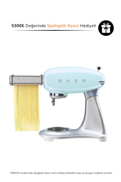 White Retro Pastel Blue Stand Mixer 800W 4.8L - 6