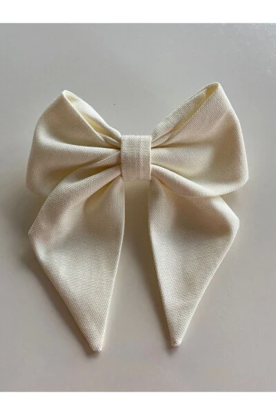 White Ribbon Bow Hair Clip Henna/bride Bridal Shower Hair Clip / Eid Hair Clip - 3