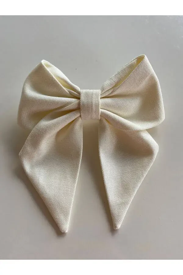 White Ribbon Bow Hair Clip Henna/bride Bridal Shower Hair Clip / Eid Hair Clip - 3