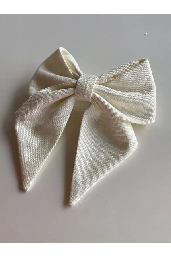 White Ribbon Bow Hair Clip Henna/bride Bridal Shower Hair Clip / Eid Hair Clip - 5
