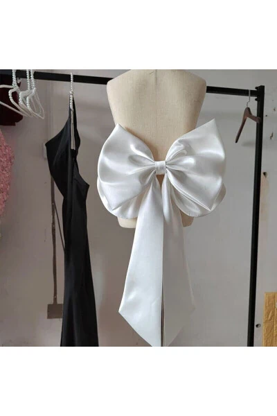 White Satin Ribbon Wedding Belt, Dress Belt, Bridal Extra Large Women's Dress Belt - 15