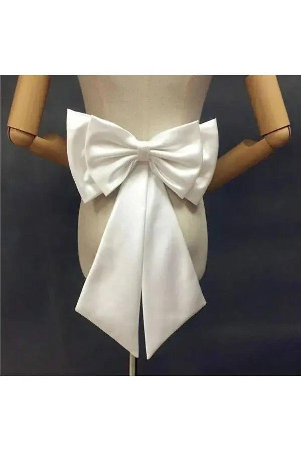 White Satin Ribbon Wedding Belt, Dress Belt, Bridal Extra Large Women's Dress Belt - 9