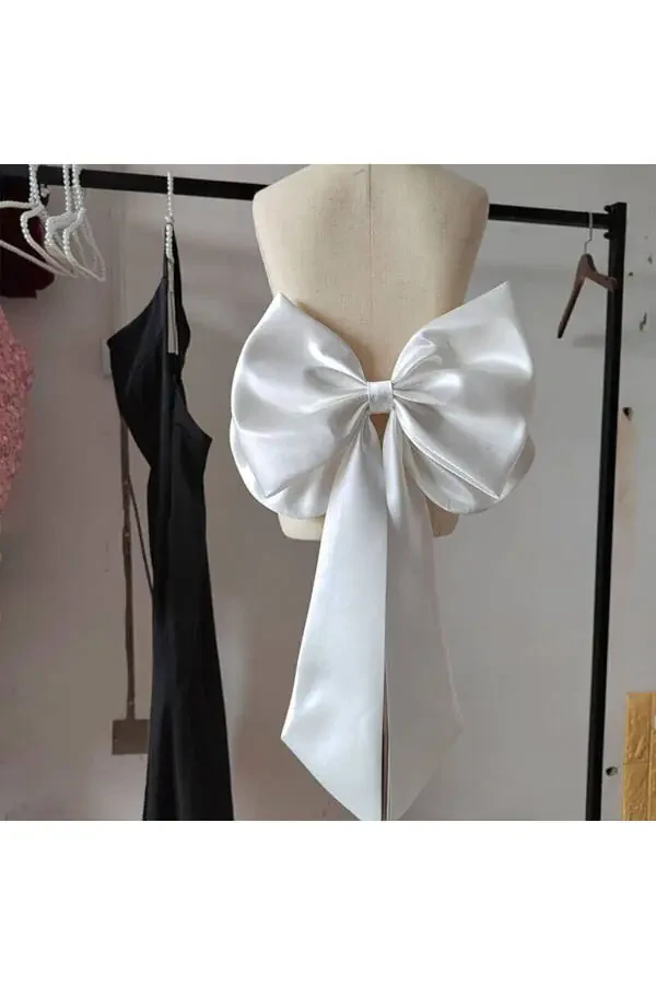 White Satin Ribbon Wedding Belt, Dress Belt, Bridal Extra Large Women's Dress Belt - 11