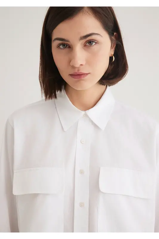 White Shirt Loose Fit / Oversize 1211026-6 - 5