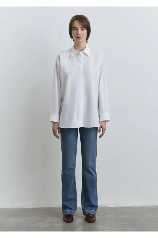 White Shirt Oversize / Wide Fit 1210887-620-Be - 2