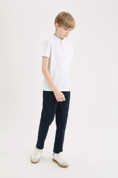 White Short Sleeve Polo T-Shirt for Boys with Polo Collar - DEFACTO (1)