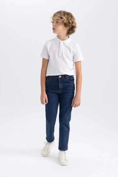 White Short-Sleeved Pike Polo Shirt for Boys - 8