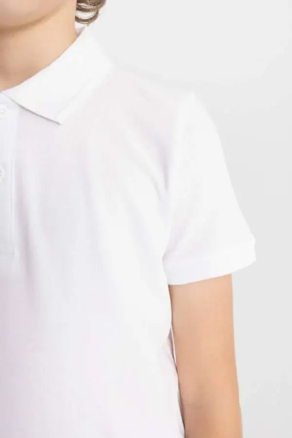 White Short-Sleeved Pike Polo Shirt for Boys - 5