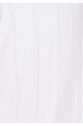 White, short-sleeved, striped, regular fit men's shirt - 5