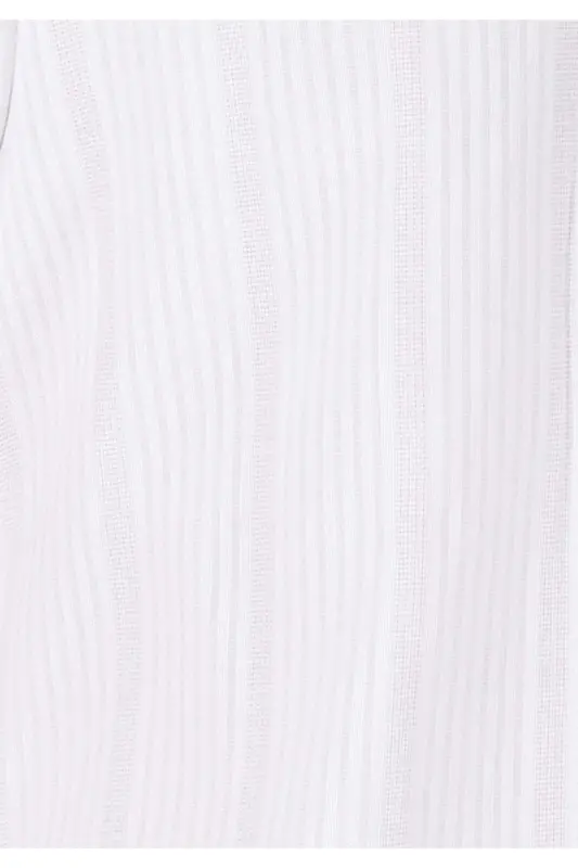 White, short-sleeved, striped, regular fit men's shirt - 5