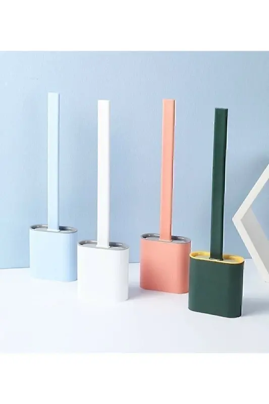 White Silicone Toilet Brush Flexible Silicone WC Toilet Bowl Brush - 5