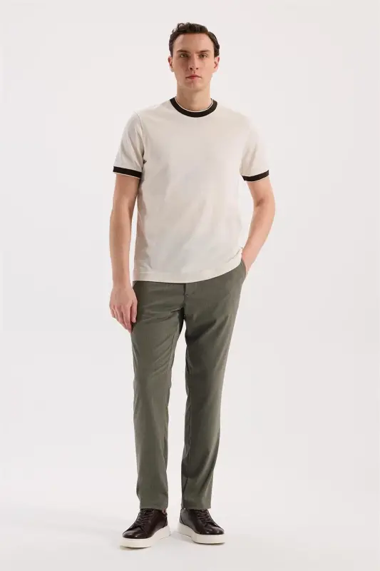 White Slim Fit Crew Neck 100% Cotton T-Shirt - 1