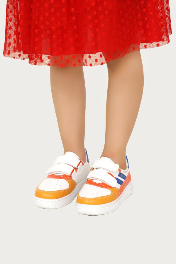 White Sneaker with Colorful Stripes for Young Kids - 5