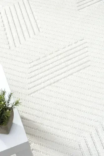 White Soft Textured Carpet Rug Living Room Kitchen Hallway Runner Woven Machine Carpet 001-White 1 - 4