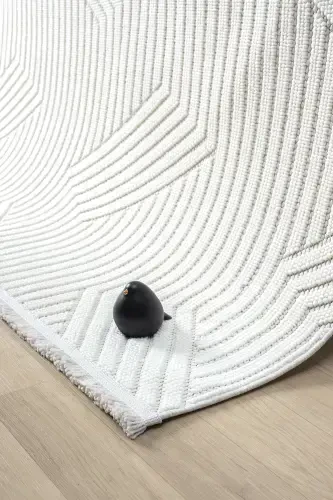 White Soft Textured Carpet Rug Living Room Kitchen Hallway Runner Woven Machine Carpet 001-White 1 - 7