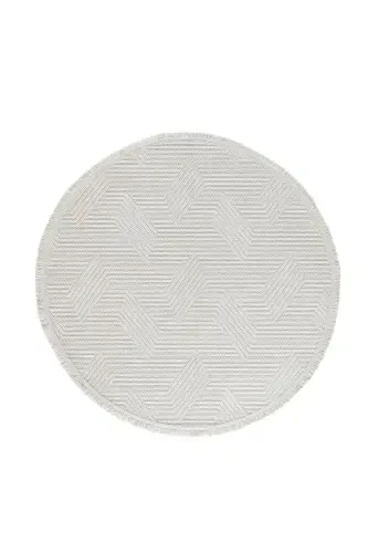 White Soft Textured Circle Rug Carpet Living Room Kitchen Hallway Runner Woven Machine Carpet 001 CIRCLE-White 3 - 2
