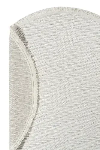 White Soft Textured Circle Rug Carpet Living Room Kitchen Hallway Runner Woven Machine Carpet 001 CIRCLE-White 3 - 5