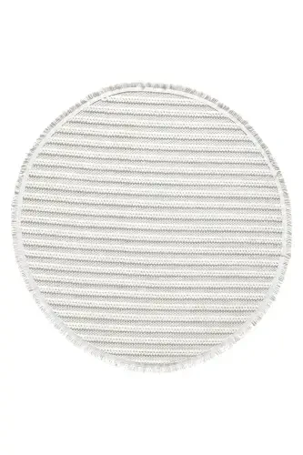 White Soft Textured Circle Rug Carpet Living Room Kitchen Hallway Runner Woven Machine Made Carpet 004 CIRCLE-White 2 - 5