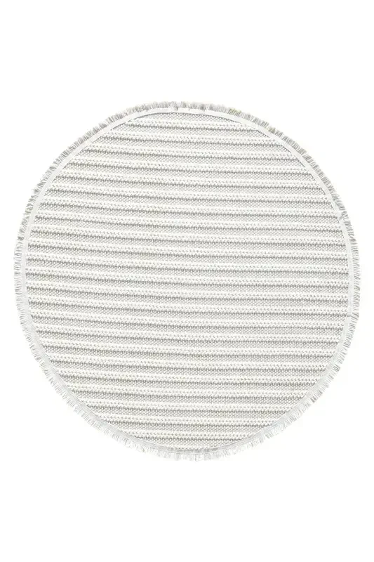 White Soft Textured Circle Rug Carpet Living Room Kitchen Hallway Runner Woven Machine Made Carpet 004 CIRCLE-White 2 - 5