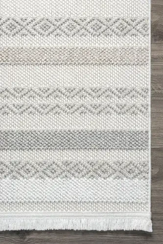 White Soft Textured Rug Carpet Living Room Kitchen Hallway Runner Woven Machine Carpet 003-Cream 2 - 2