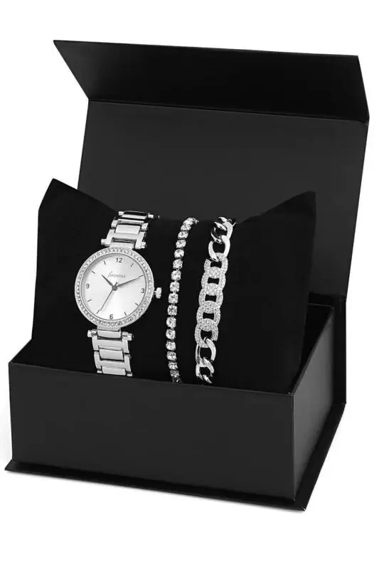 White Stone Watch Set Gift Set Gift for Girlfriend Gift for Mother Birthday Gift - 1