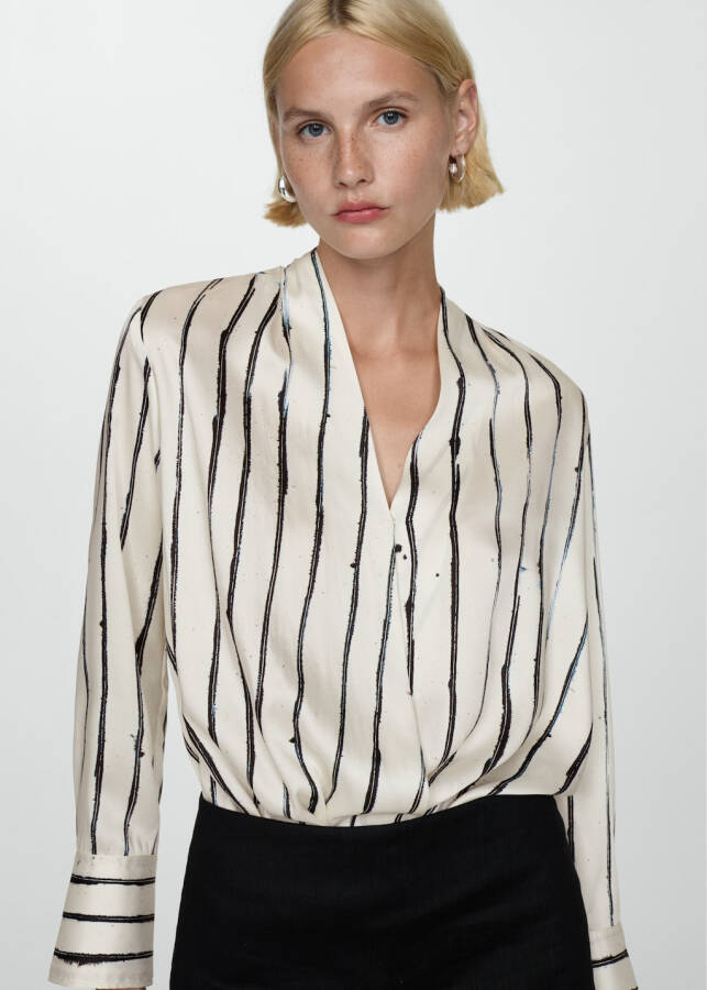 White striped envelope blouse - 9