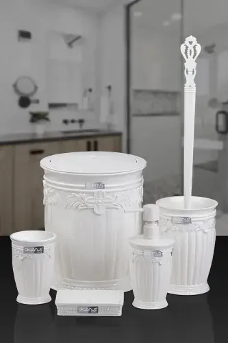 White Sultan 5-Piece Bathroom Set - OKYANUS HOME (1)