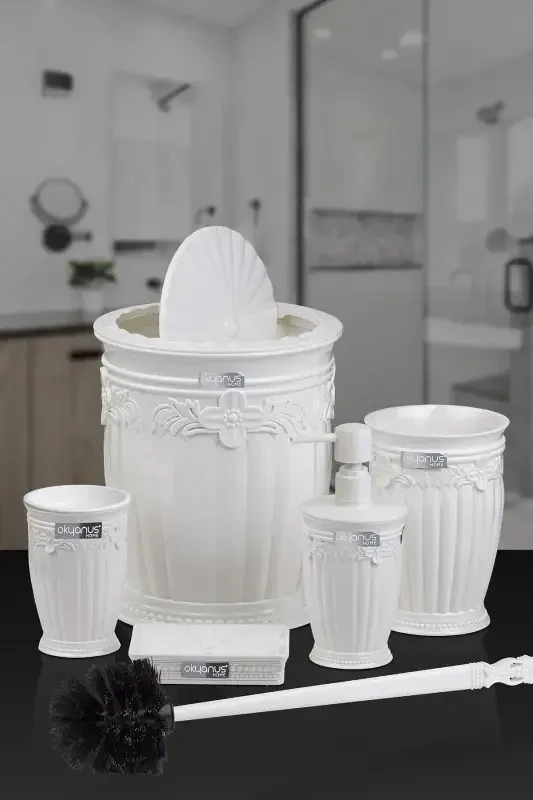 White Sultan 5-Piece Bathroom Set - 3