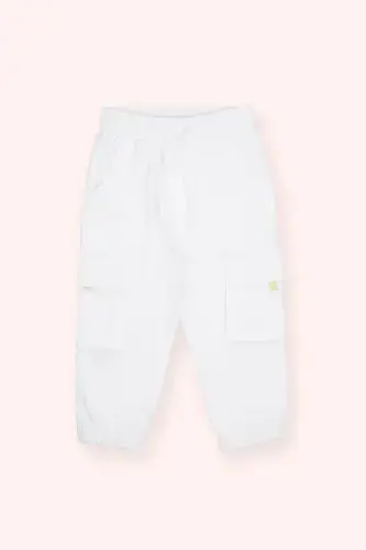 White Sweatpants with Pocket Detail for Baby Boys - 1