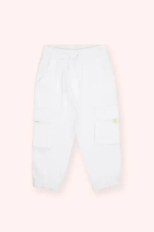 White Sweatpants with Pocket Detail for Baby Boys - 1