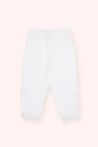 White Sweatpants with Pocket Detail for Baby Boys - PANÇO (1)