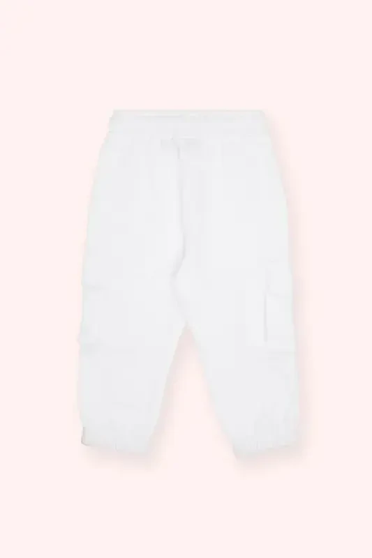 White Sweatpants with Pocket Detail for Baby Boys - 2