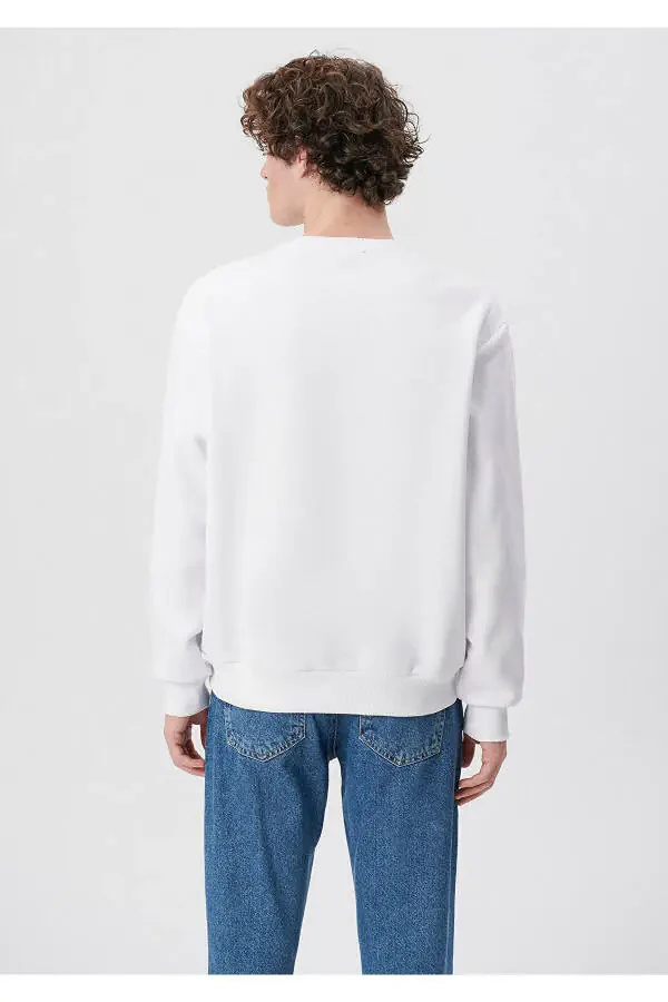 White Sweatshirt with Logo Print 0611716-620 - 4