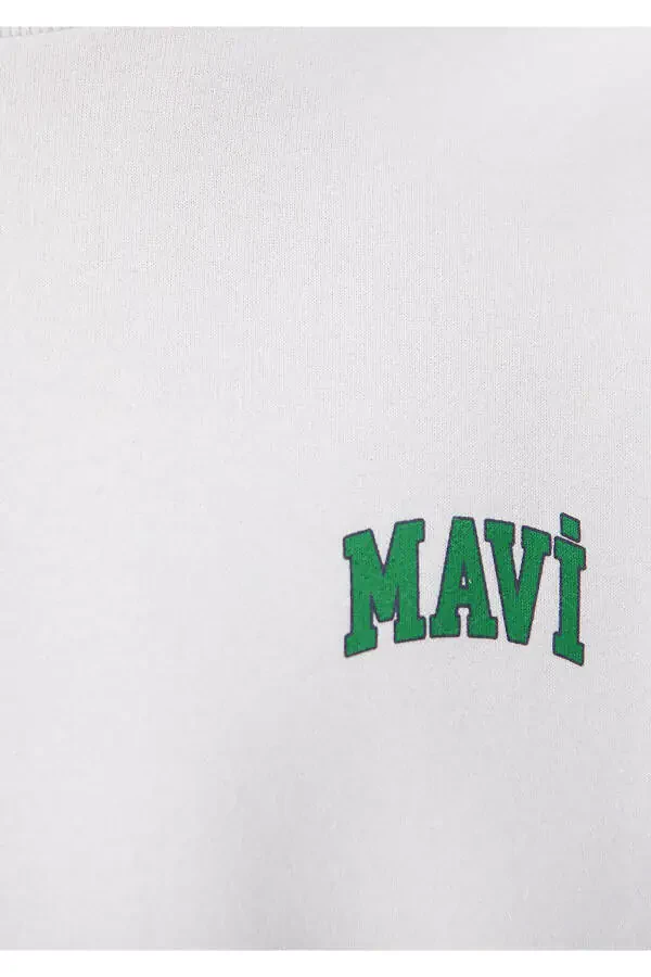 White Sweatshirt with Logo Print 0611716-620 - 6