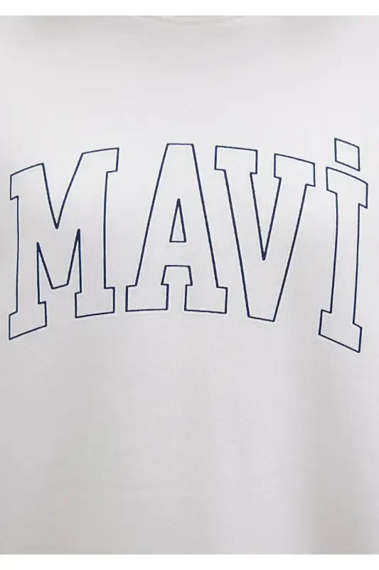 White Sweatshirt with Logo Print 1611192-70057 - 7