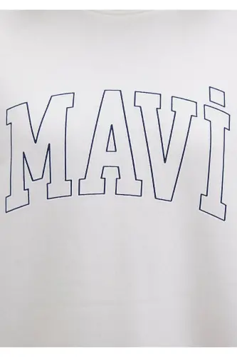 White Sweatshirt with Logo Print 1611192-70057 - 7