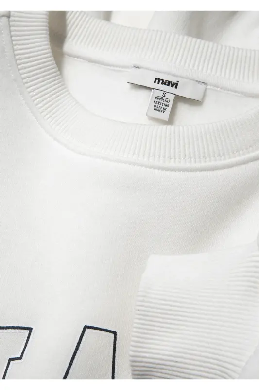 White Sweatshirt with Logo Print 1611192-70057 - 8