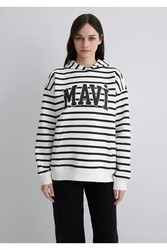 White Sweatshirt with Logo Print 1s10118-84603 - 3