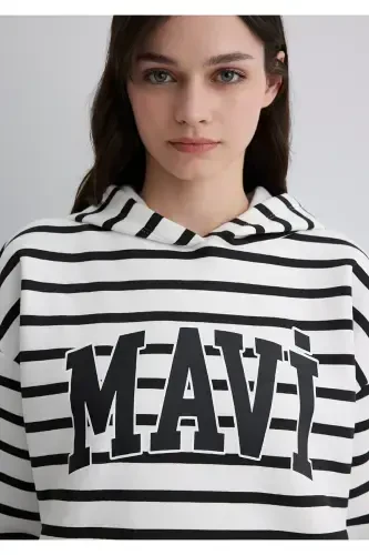 White Sweatshirt with Logo Print 1s10118-84603 - 5