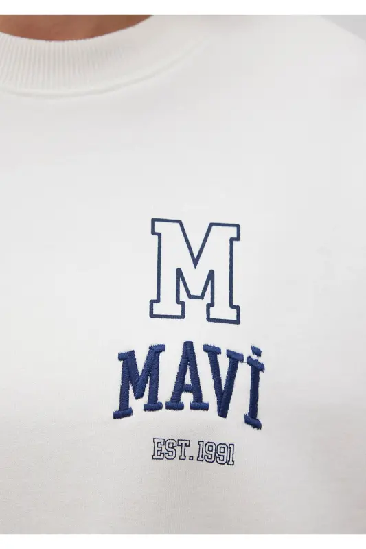 White Sweatshirt with Logo Print 1s10148-70069 - 2