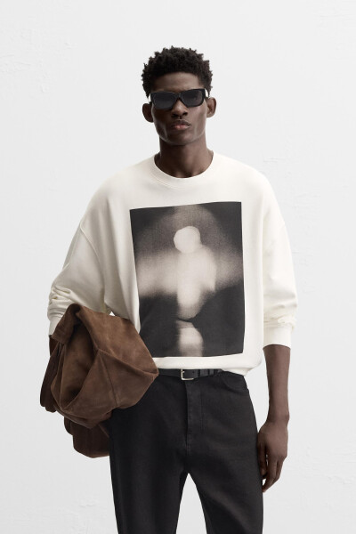 White sweatshirt with photo print - 2