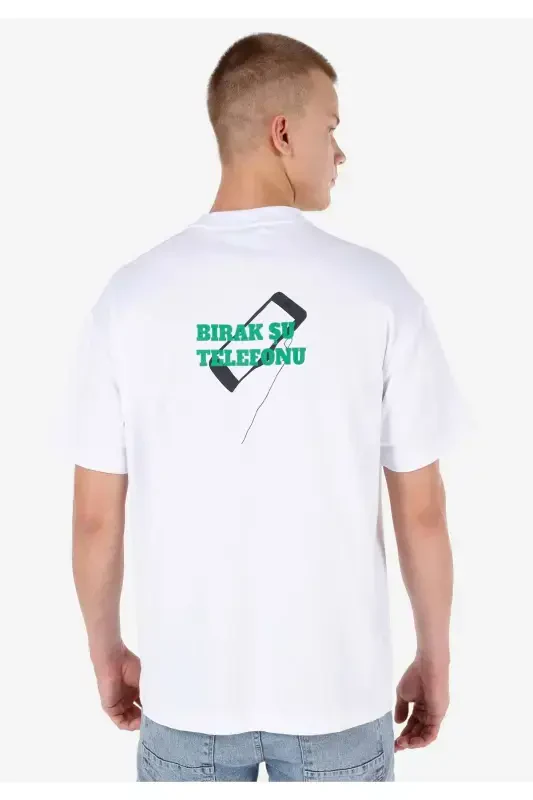 White T-shirt with Unisex Lilseb Slogan - 6