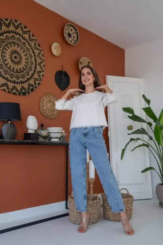 White Tassel Detailed Blouse - BÜYÜKBEDENIZ