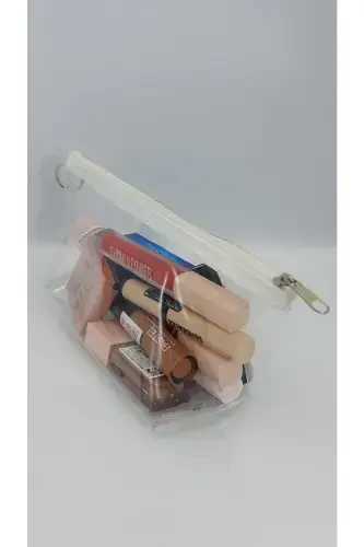 White, Transparent Triangle Makeup Bag-White_Transparent - 3