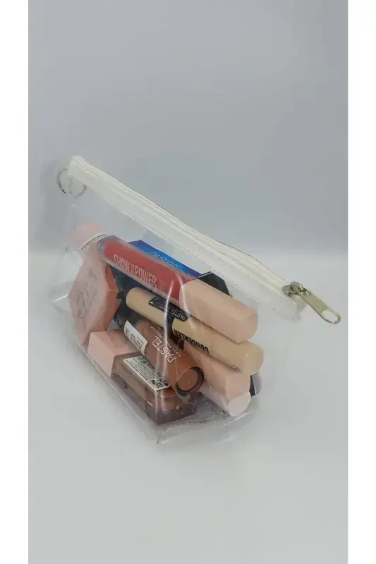 White, Transparent Triangle Makeup Bag-White_Transparent - 3